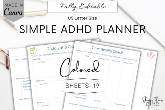 Download ADHD Planner Bundle Canva Editable - Premium Resources
