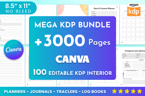 Download 100 Editable Canva Templates | KDP - Editable canva templates Collection