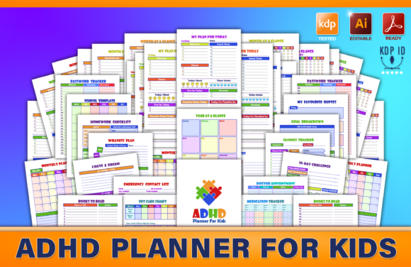 Download ADHD Planner for Kids: Editable Bundle - Premium Resources