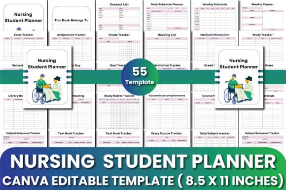Download Nursing Student Planner Canva Templates - Premium Bundle