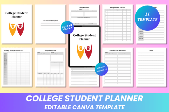 Download College Student Planner Canva KDP - Premium Resources