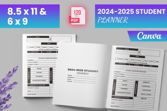 Download 2024-2025 Student Planner Canva (KDP) - Premium Resources